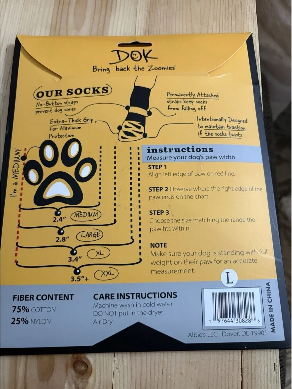 DOK TigerToes Premium Non-Slip Dog Socks for Hardwood Floors - Extra-Thick Grip